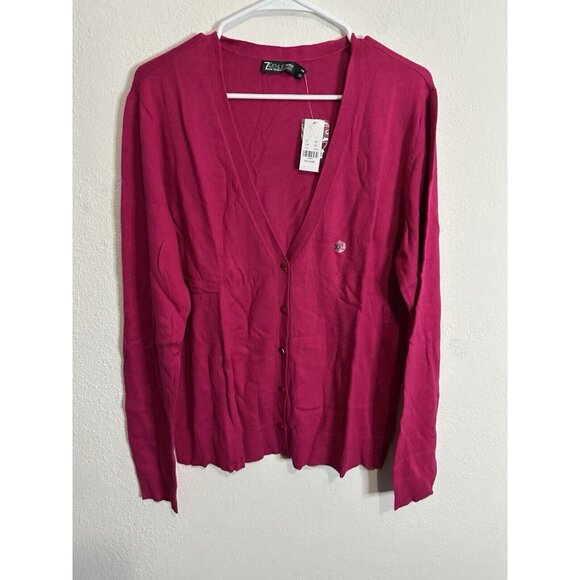 7th Ave. New York And Company Pink Button Up Cardigan Sweater Size XXLarge - Picture 1 of 8
